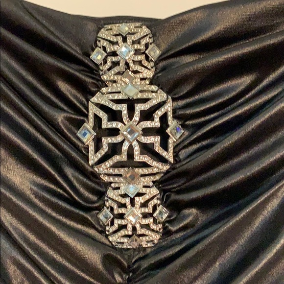 Bebe RHINESTONE BLACK DRESS Size Small - Picture 2 of 8